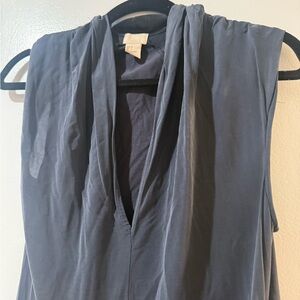 Elegant Blue/Grey Sleeveless Dress - Size 4